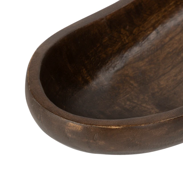 Alt view image 2 of 7 - Better Homes & Gardens Carved Wood Decorative Bowl, Walnut Finish