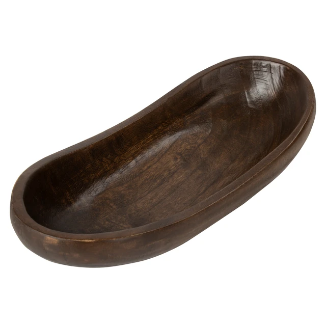 Alt view image 3 of 7 - Better Homes & Gardens Carved Wood Decorative Bowl, Walnut Finish