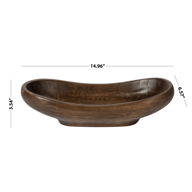 Alt view image 5 of 7 - Better Homes & Gardens Carved Wood Decorative Bowl, Walnut Finish