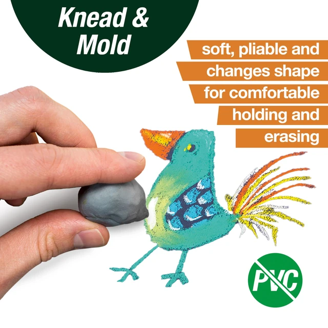 Alt view image 2 of 6 - Faber-Castell Erasers - Drawing Art kneaded Erasers, Large Size Grey - 4 Pack
