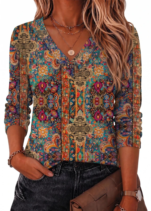 Main image of Zeagoo Women Long Sleeve Tops Dressy Casual V Neck Shirt Fall Work Blouse
