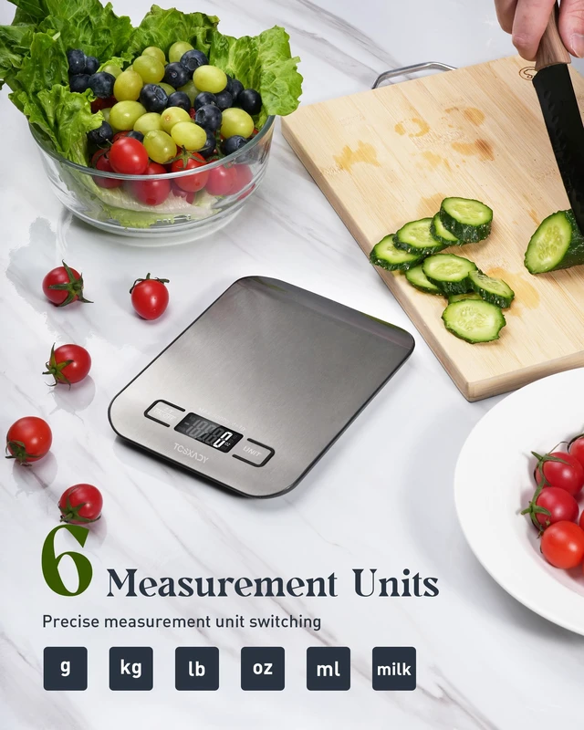 Alt view image 2 of 7 - Food Scale, Digital Kitchen Scale with Grams & Ounces Units, 11lb