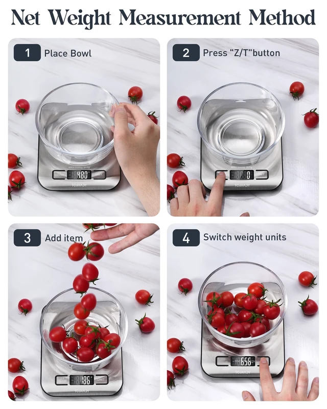 Alt view image 4 of 7 - Food Scale, Digital Kitchen Scale with Grams & Ounces Units, 11lb