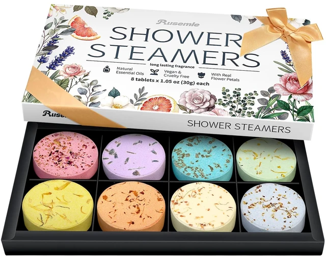Main image of Shower Steamers Aromatherapy Birthday Gifts for Women - 8 Pack Shower Bombs with Natural Essential Oils, Self Care Relaxation Home Spa, Basket Stuffers White Elephant Gifts for Women Mom Wife Teens