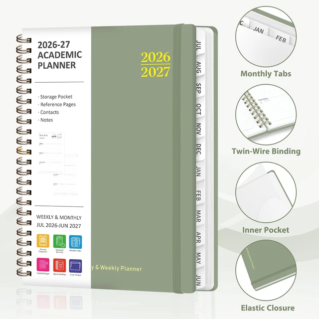 Alt view image 5 of 7 - Planner 2026-2027, Weekly and Monthly Calendar Planner, JUL 2026 - JUN 2027