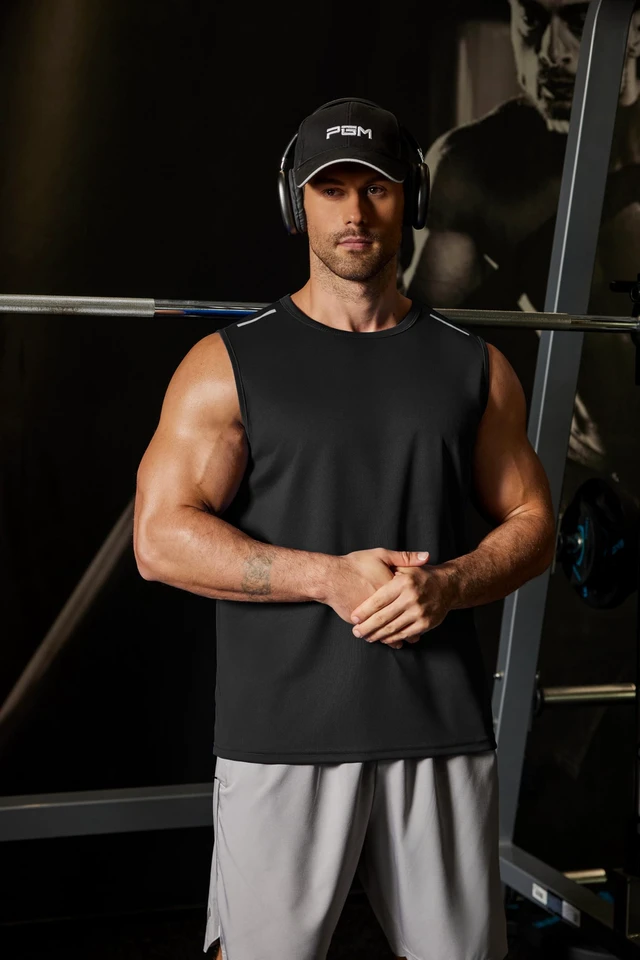 Alt view image 6 of 6 - COOFANDY Men's Sleeveless Shirt Quick Dry Workout Tank Top Gym Muscle T Shirts Sport Athletic Tanks Moisture Wicking