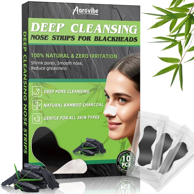Main image of Blackhead Remover Strips, Deep Cleansing Pore Strips, Instantly Unclogs Pores & Controls Oil, Charcoal Nose Strips for Men & Women, Suitable for All Skin Types (10 Counts)