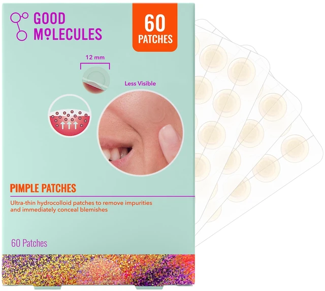 Main image of Good Molecules Pimple Patches, Hydrocolloid Patches for Face, 60 Count