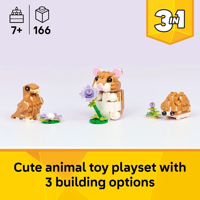 Alt view image 2 of 6 - LEGO Creator 3 in 1 Cute Hamster with a Flower 31376