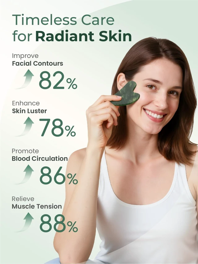 Main image of Gua Sha Facial Tools, Natural Jade Stone Guasha Tool for Face Acupuncture Therapy Trigger Point Treatment, Gua Sha Scraping Massage Tool (Green)