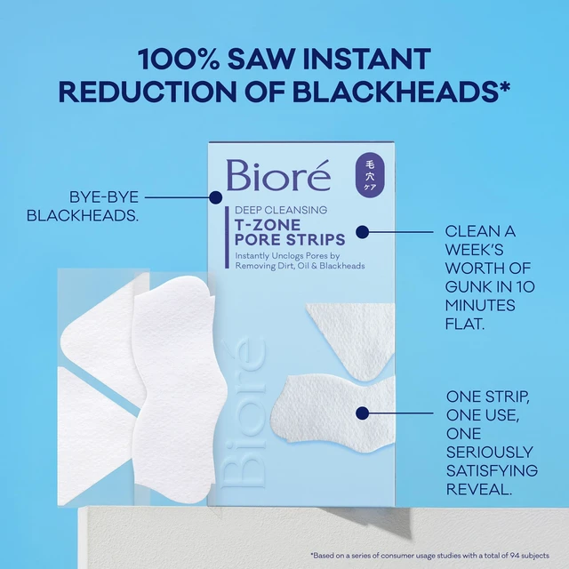 Alt view image 5 of 7 - Biore T-Zone Blackhead Remover Strips, Deep Cleansing Pore Strips, 15 ct