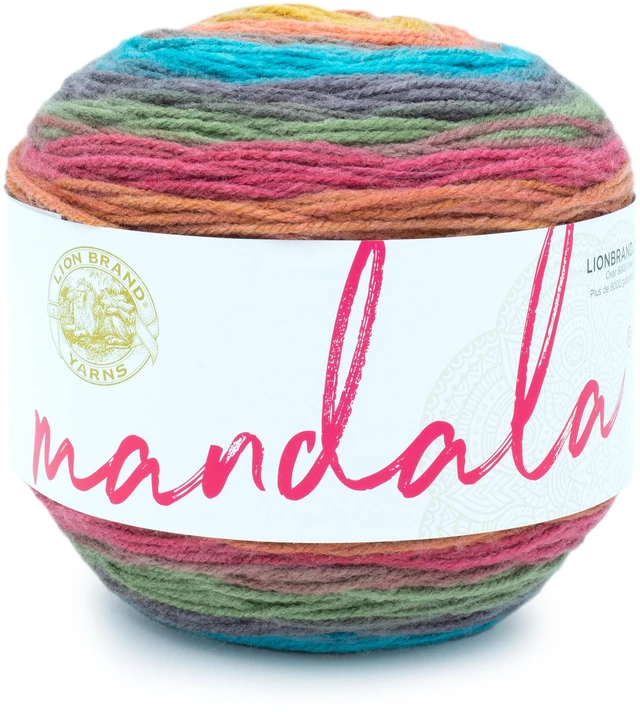 Main image of Lion Brand Yarn Mandala Groot Self-Striping Light Acrylic Multi-color Yarn