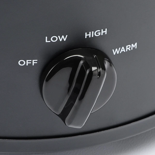 Alt view image 3 of 6 - Mainstays 2 Quart Round Slow Cooker, with Matte Black Finish and Glass Lid
