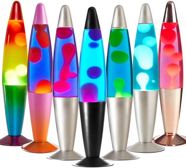 Alt view image 3 of 6 - Urban Shop 16" Galaxy LED Motion Volcano Lamp, Purple Wax in Blue Liquid, Black Metal Base