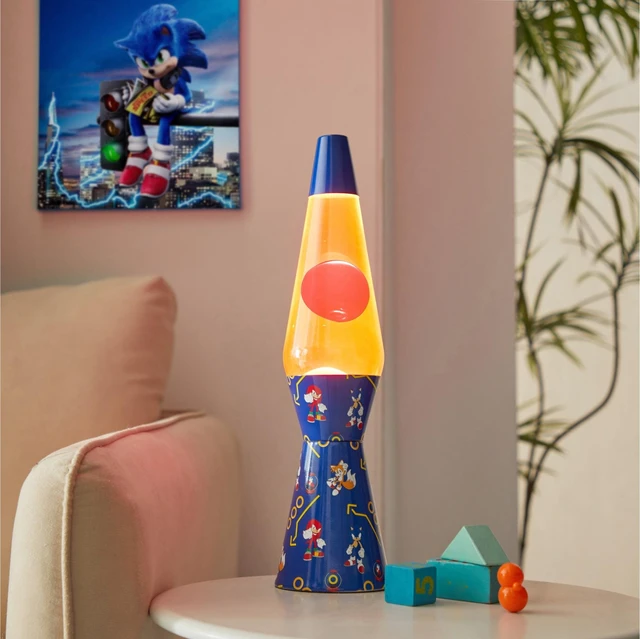 Alt view image 5 of 5 - Sonic The Hedgehog 16" Motion Lamp, Red Wax with Yellow Liquid
