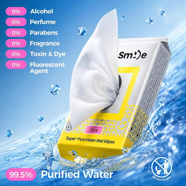 Alt view image 6 of 6 - 5% Water Unscented Travel Wipes for Sensitive Skin, 42 Count