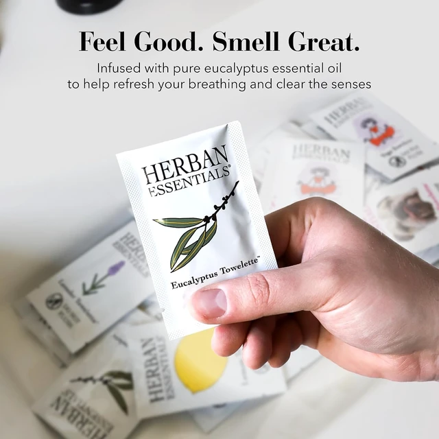 Alt view image 4 of 7 - Herban Essentials Eucalyptus Wipes and Towelettes, Essential Oil, 7 Count