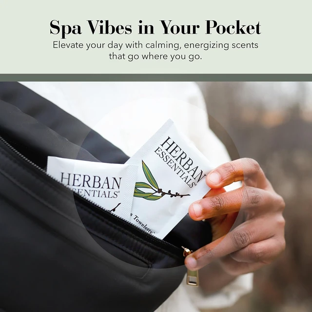 Alt view image 2 of 7 - Herban Essentials Eucalyptus Wipes and Towelettes, Essential Oil, 7 Count