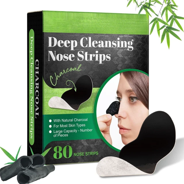 Main image of Pore Strips,Natural Charcoal Deep Cleansing Pore Strips ,Nose Strips for Blackheads,Black Heads Removal for Nose Face,Deep Cleansing for All Skin Types(80pcs)