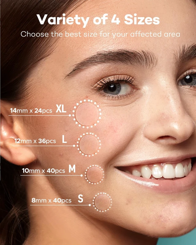 Alt view image 2 of 7 - TKTK Pimple Patch for Face, Hydrocolloid Acne Absorbing Dots, 4 Sizes 140CT