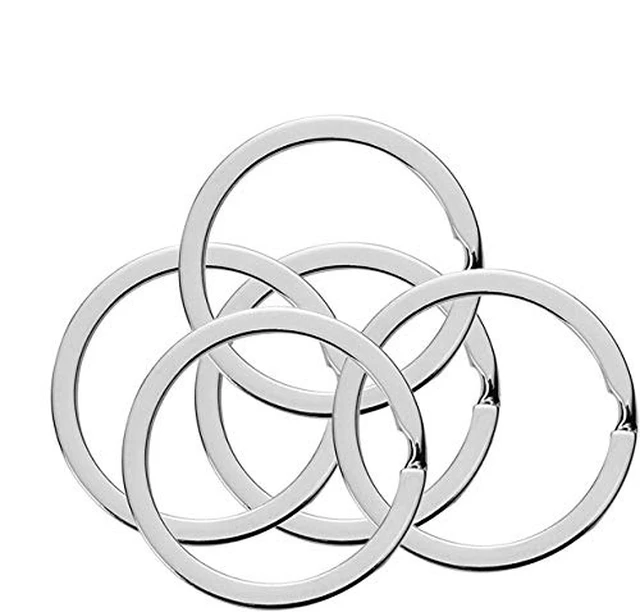 Alt view image 3 of 5 - 10 Pieces of 1-inch Flat Key Rings - Metal Keychain Rings, Split Keyrings, Flat O-Ring for Home, Car, Office Keys Attachment (Silver)