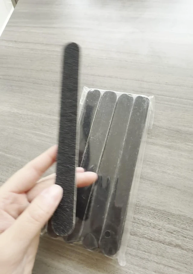 Alt view image 7 of 7 - Board Nail Files (24 Pack), 100/180 Grit Wooden Nail File for Natural Nails, 7 Inches Emory Filers Manicure Tool Set Disposable Nail File for Home Salon Black