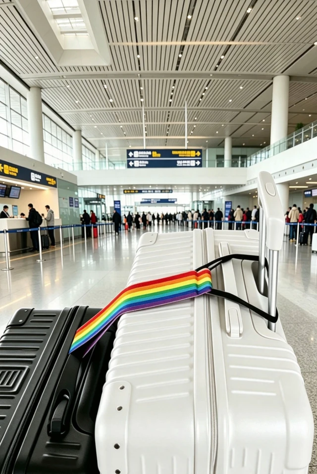 Alt view image 5 of 5 - Adjustable Luggage Straps, 2 Pack Rainbow Elastic Bungee Connector, Heavy Duty Travel Belt to Connect Two Suitcases, Secure Add-a-Bag Strap for Carry On, Cruise & Travel Essentials
