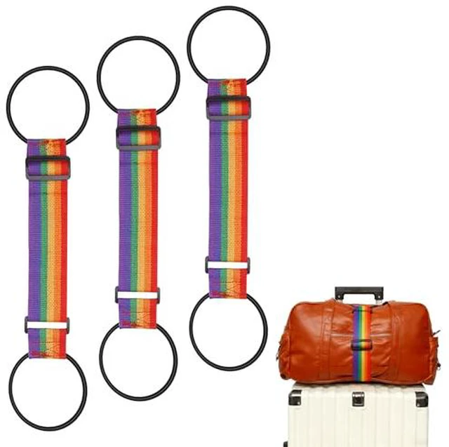 Alt view image 2 of 2 - Connector Straps Heavy Duty Suitcases Strap for Travel Multi Use Elastic Bag Belt with Buckle Flexible Travel Essentials Easy to Identify Colorful