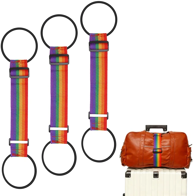 Main image of Connector Straps Heavy Duty Suitcases Strap for Travel Multi Use Elastic Bag Belt with Buckle Flexible Travel Essentials Easy to Identify Colorful