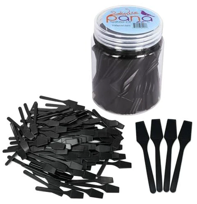 Alt view image 5 of 7 - 100pcs Brand Cosmetic Make Up Disposable Plastic 2.5" Spatulas Skin Care Facial Cream Mask Spatula (100 Pieces in a Container) (WHITE)