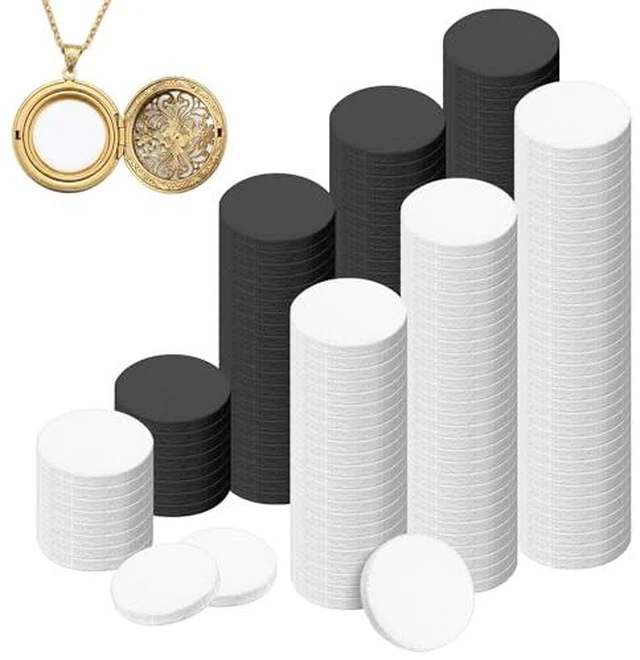 Alt view image 2 of 2 - 100 PCS Air Filter Scent Pads Unscented Essential Oil Pads 23 Mm Car Air Freshener Refill Felt Pad Universal Diffuser Refill Pad for Vent Clips, Home, Car Use