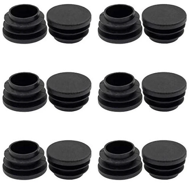 Alt view image 3 of 6 - 12PCS 25mm (1 Inch) Round Black Plastic Plug End Cap