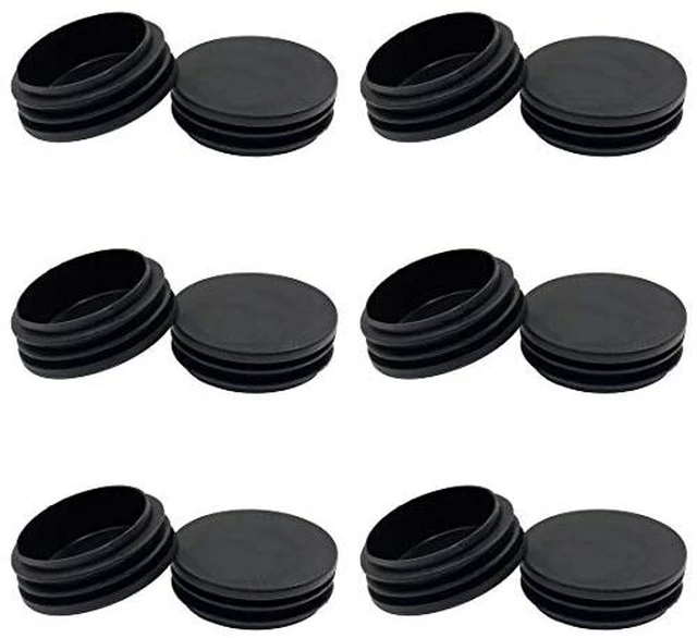Alt view image 4 of 6 - 12PCS 25mm (1 Inch) Round Black Plastic Plug End Cap