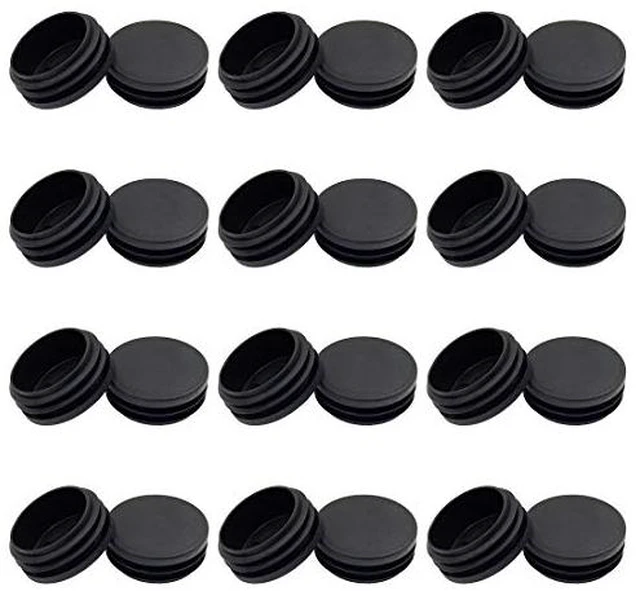 Alt view image 5 of 6 - 12PCS 25mm (1 Inch) Round Black Plastic Plug End Cap