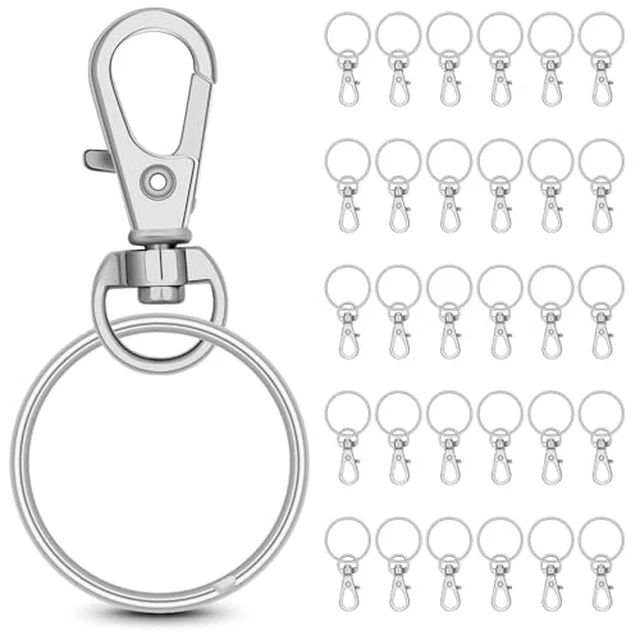 Alt view image 2 of 5 - 65 Sets Metal Swivel Clasp Hook with Key Rings,Mini Lobster Claw Clasps with Keychain for DIY Crafts,DIY Jewelry Making,Key Chain Making Kit,Silver
