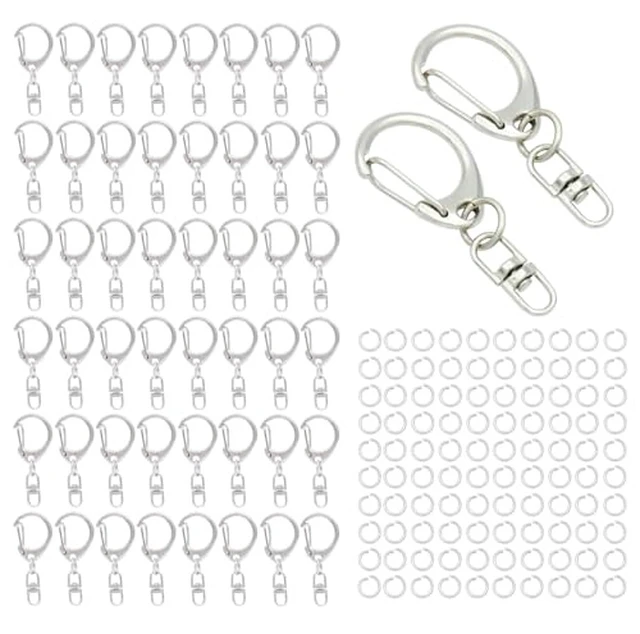 Alt view image 5 of 5 - 50 Sets Lobster Claw Clasps Keychain Clip D-snap Hook Clips with Swivel Snap and Open Jump Rings Bronze for DIY Making Trinket Crafts Diameter 0.7inch (18mm)