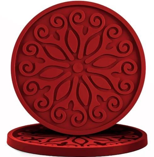 Alt view image 4 of 5 - Silicone Coasters for Drinks,Resistant Reusable Drink Coasters-Great Gift for Birthday, Housewarming,Room Decor,Holiday Party (2-Brown)
