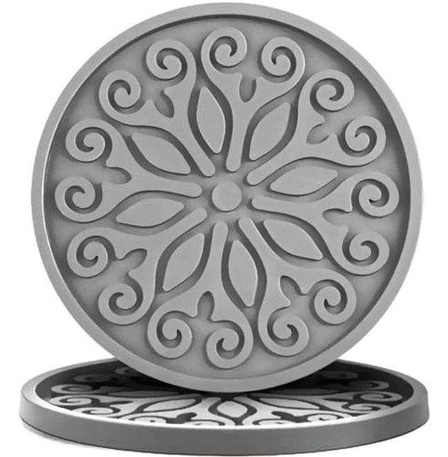Alt view image 5 of 5 - Silicone Coasters for Drinks,Resistant Reusable Drink Coasters-Great Gift for Birthday, Housewarming,Room Decor,Holiday Party (2-Brown)