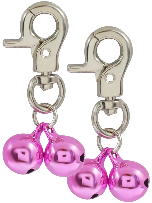 Main image of 2 Pack Metal Collar Bells for Dog Training - Heavy Duty Snap Cat Collar Accessories with Mini Bells