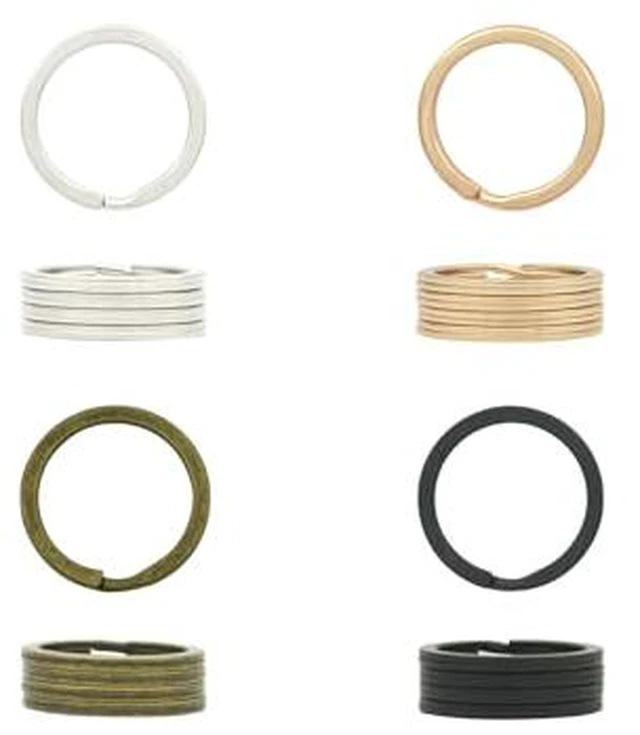 Alt view image 3 of 3 - 20 Pack Key Ring Keychain 1 Inch 25mm Diameter Metal Flat Split Key Chains Rings for Home Car Dog Tag Office Lanyards Keys Attachment Black
