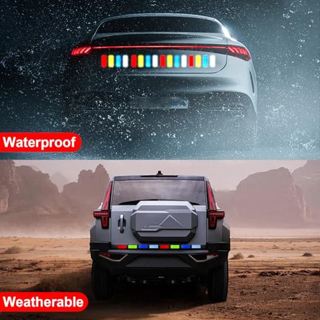 Alt view image 6 of 6 - 40 PCS Reflective Stickers, High Visibility Reflective Tape, Waterproof Safety Reflective Tape for Car Trailer Truck Bike Motorcycle, 1.18 x 3.15 Inch