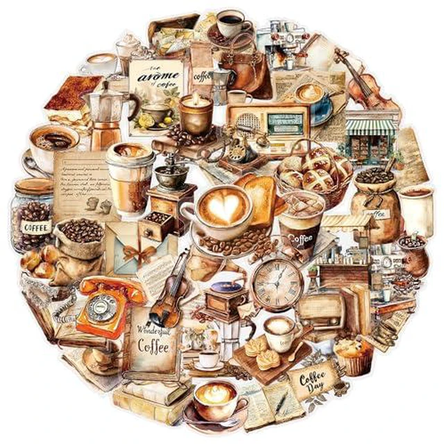 Alt view image 5 of 5 - 50Pcs Vintage Stickers,Waterproof Transparent PET Aesthetic Decorative Sticker Scrapbooking Supplies for Adult Card Making Letters Planner Journaling Junk Journal DIY Water Bottles Art Craft.Flowers