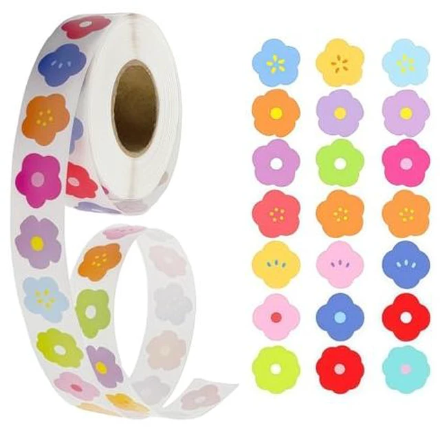 Alt view image 2 of 4 - Mini Flower Stickers, 1000 PCS Small Cute Floral Sticker Roll for Envelopes, Cards, Scrapbook, Classroom Rewards, Party Decorations and DIY Supplies