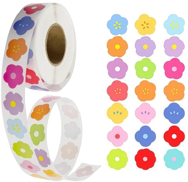 Main image of Mini Flower Stickers, 1000 PCS Small Cute Floral Sticker Roll for Envelopes, Cards, Scrapbook, Classroom Rewards, Party Decorations and DIY Supplies