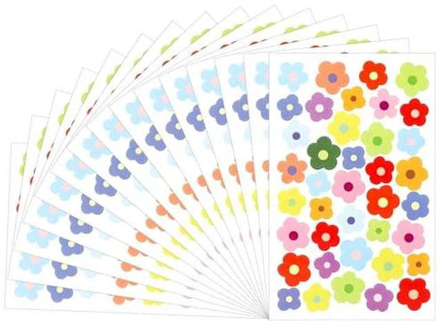 Alt view image 2 of 2 - 585 Mini Flower Stickers for Scrapbooking, Boho Tiny Cute Self-Adhesive Pastel Stickers - Vinyl Flower Decals for Water Bottle, Laptop, Car, Cellphone Case, Arts & Craft