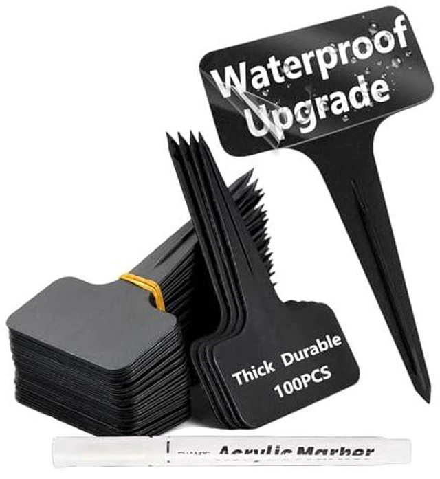 Alt view image 2 of 4 - 30 Pcs Waterproof Wihte Durable Plastic Plant Outdoor Garden Labels Nursery Markers T-Type Thick Tags Re-Usable for Vegetables Seedlings