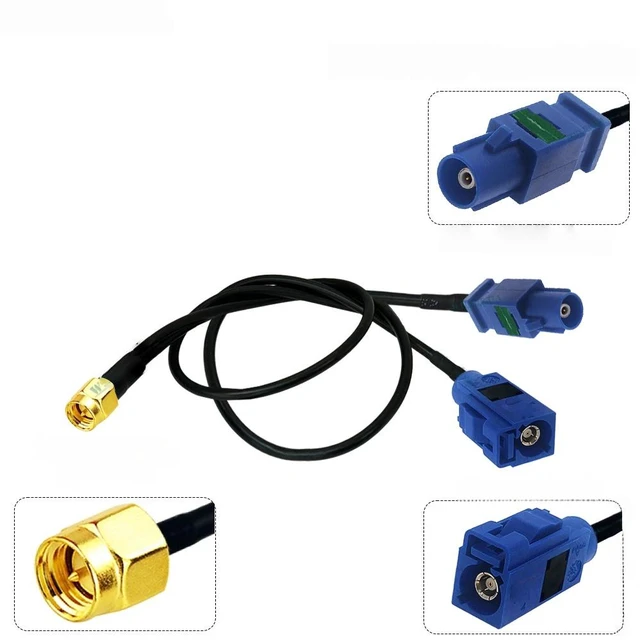 Main image of SMA Male to Dual Fakra C Female & Male Y Splitter Cable RG-174 Pigtail for Car GPS Antenna Extension Male Plug Car GPS Adapter