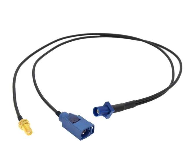 Main image of Blue Fakra C Male to 1xFakra C Female &1X SMA Male Right Angle Plug Y Type Splitter Cable Navigation GPS Antenna Extension Cord