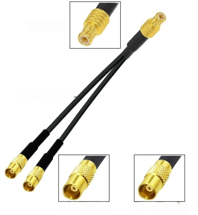 Main image of 1x MCX Male Plug to 1x MCX Female & 1x MCX Female Jack Y Typle Splitter RG174 Cable Navigation GPS Antenna Extension Adapter