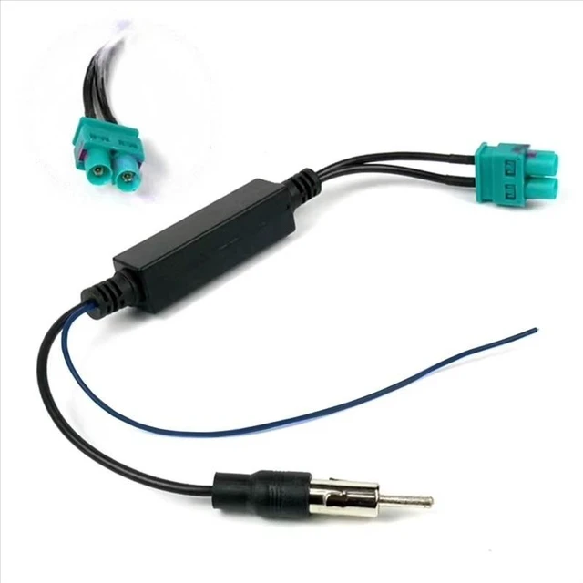 Main image of Car Dual FAKRA RF Radio Antenna Adapter With Amplifier For Aftermarket Stereo